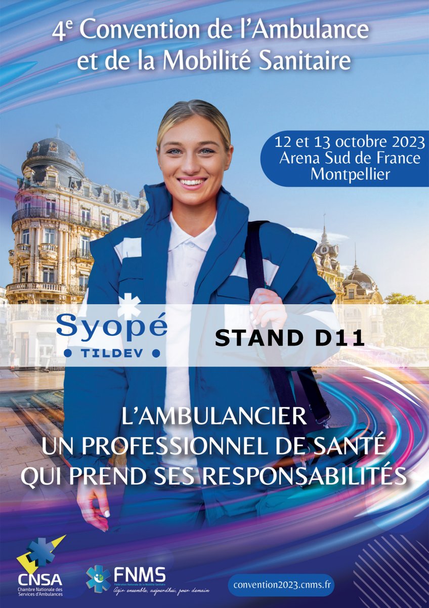syopelife's tweet photo. 📆 J-1 : 4è édition de la Convention Nationale de l'Ambulance et de la Mobilité Sanitaire ! 🚑
🕐12 & 13 octobre 2023
📍Stand D 11 - Arena Sud de France - 34 973 PEROLS
@CNSAambulances #FNMS #ambulancier #ambulancière #ambulances #ambulance #ambulanciers #CNSA #Syopé #TILDEV https://t.co/oTA6c55zgG