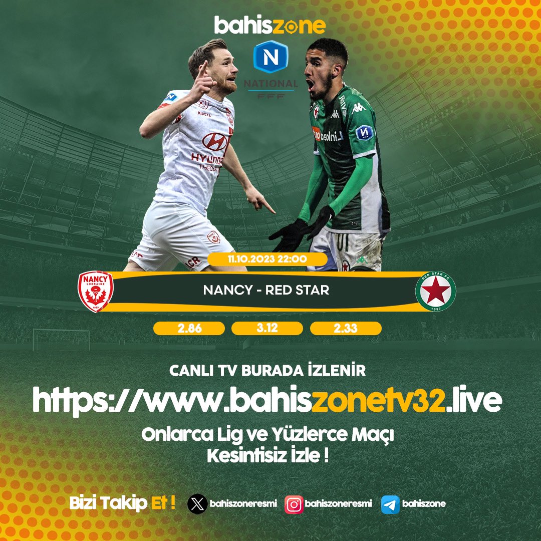 #Nancy 🆚️ #RedStar

📺 Canlı TV Burada İzlenir 👇

✅ bahiszonetv32.live

🔥Onlarca Lig ve Yüzlerce Maçı #bahiszonetv'de Kesintisiz İzle !

#FreeBet #FreeBonus #CanlıTv