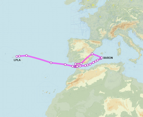 SirListenalot's tweet photo. ~0815z #KC10 #AE022F as #CLEAN11 airborne from Lajes, will drag three "DM" #A10's #TABOR61 until XARON and the turn around to Rota. I suppose the A10's will land at Sigonella https://t.co/iGUiBMEdds