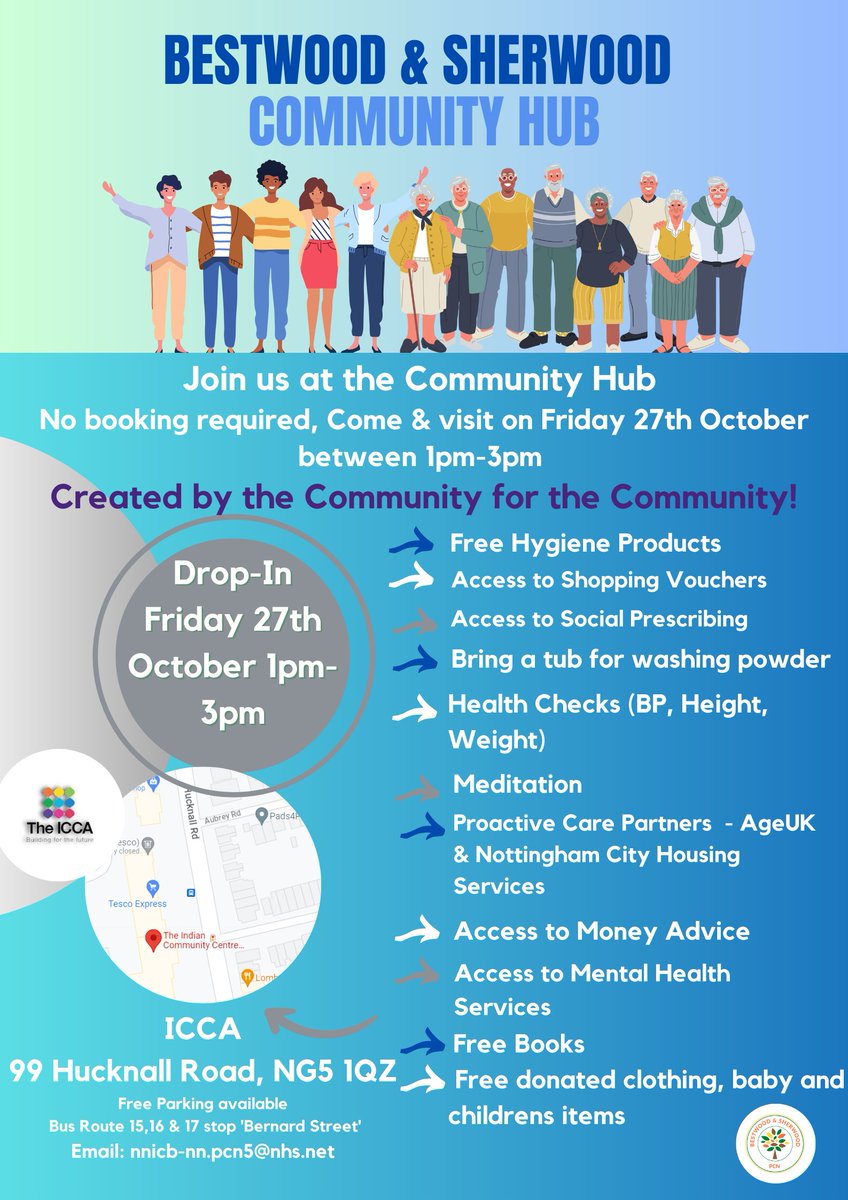 ✨It's back!✨ Join us at the Community Hub on Friday 27th October 2023! No need to book, just come along between 1pm - 3pm! #communityhub #BestwoodandSherwoodPrimaryCare #PCN5 #CareCoordination #SocialPrescribing #Healthcare #ProactiveCare #nottinghamhealth #Nottingham