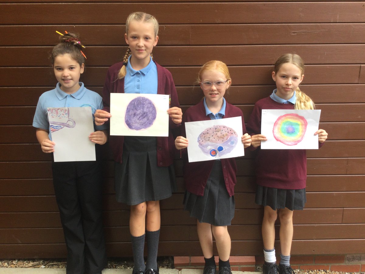 AlburghCE's tweet photo. To celebrate #worldspaceweek take a look at some of #oaksclass artwork from their current #space topic. We also welcomed @Astronomer_Mark to #afterschoolclub which was very informative and great fun #missioncontrol @DimensionsCC @StBenetsMAT @WorldSpaceWeek #WSW2023 https://t.co/Bgmtbmpjz5