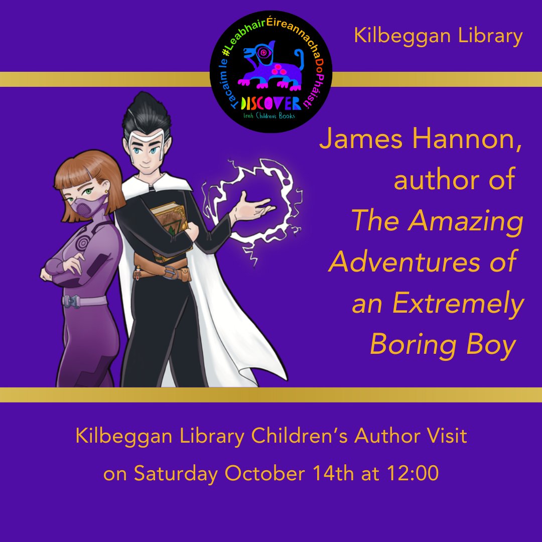 This Saturday if your 8yrs+ come to #Kilbeggan Library to meet author James Hannon.  All welcome #amazingadventures #childrensbooksireland