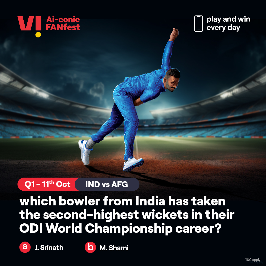 ViCustomerCare's tweet photo. Their game has started, and so has yours. Share the right answer to all the questions of the day using #ViAiconicFANfest and you could stand a chance to win a #smartphone.

Go on, take your shot.

#ContestAlert #WorldCup #Cricket #CricketContest #Play2Win #Contest #INDvsAFG https://t.co/A55dilV9jY