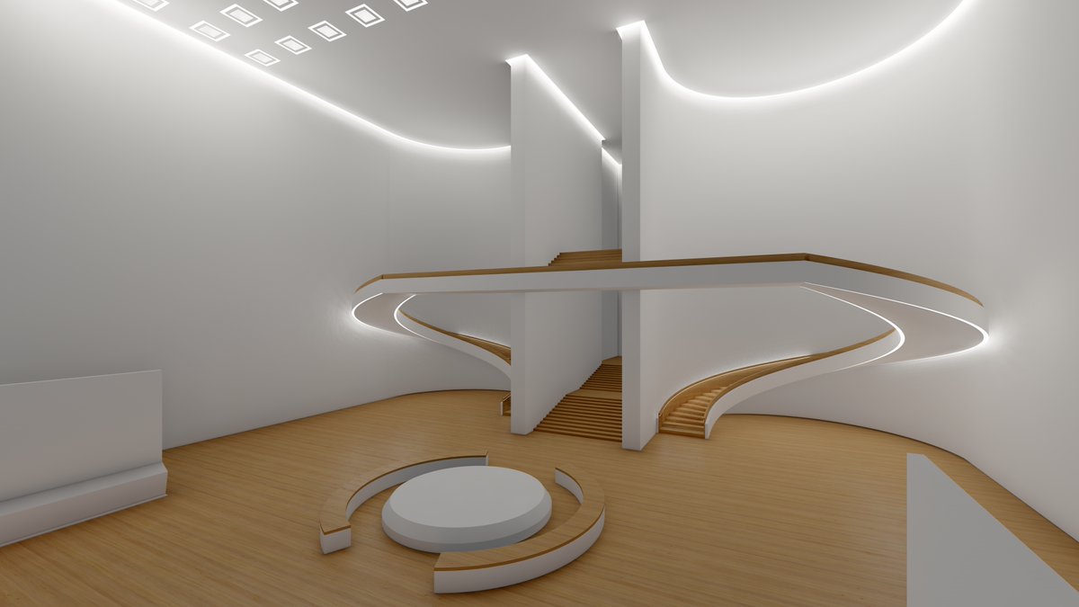 MetaRembrandt's tweet photo. Step into the new MetaRembrandt Museum entrance 🏛️

Immerse yourself as the softly lit, curved roofs and elegant stairs welcome you to a digital-baroque world. 

Wander and explore the space before immersing in Rembrandt's masterpieces 💫

#Rembrandt https://t.co/9XansQ9Jjr