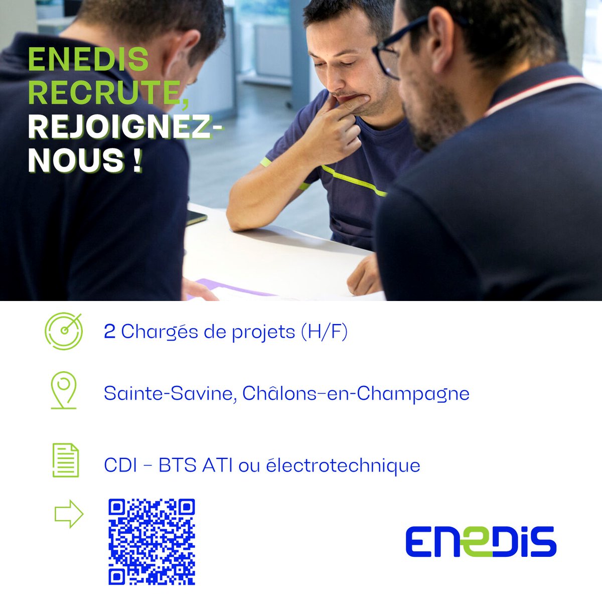🌍Pour accompagner la #transition écologique, il y a forcément un métier pour vous et près de chez vous !
👉🏻@Enedis recrute 2️⃣ chargé(e)s de projets à @saintesavine10 &amp; <a href="/ChalonsAgglo/">Châlons et son Agglo</a>  
💪🏻Relevez le défi &amp; intégrez la #TeamFranceElectrique 
✅Postulez : enedis.fr/offres-demploi