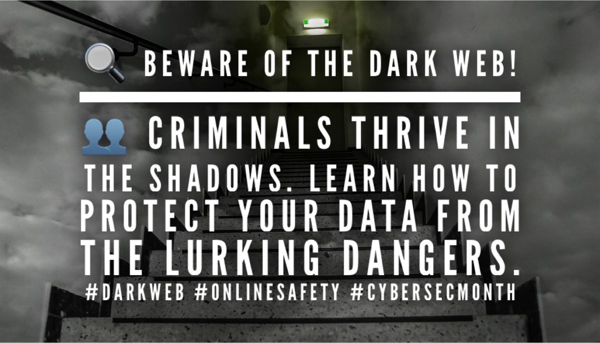 Middle of the week tip :🔍 Beware of the Dark Web! 👥 Criminals thrive in the shadows. Learn how to protect your data from the lurking dangers. #DarkWeb #OnlineSafety #CyberSecMonth #CybersecurityAwarenessMonth