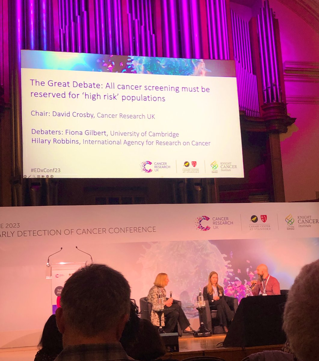 Enjoying the first debate of day 2 at the <a href="/CR_UK/">Cancer Research UK</a> Early Detection Conference #EDxConf23 ✨