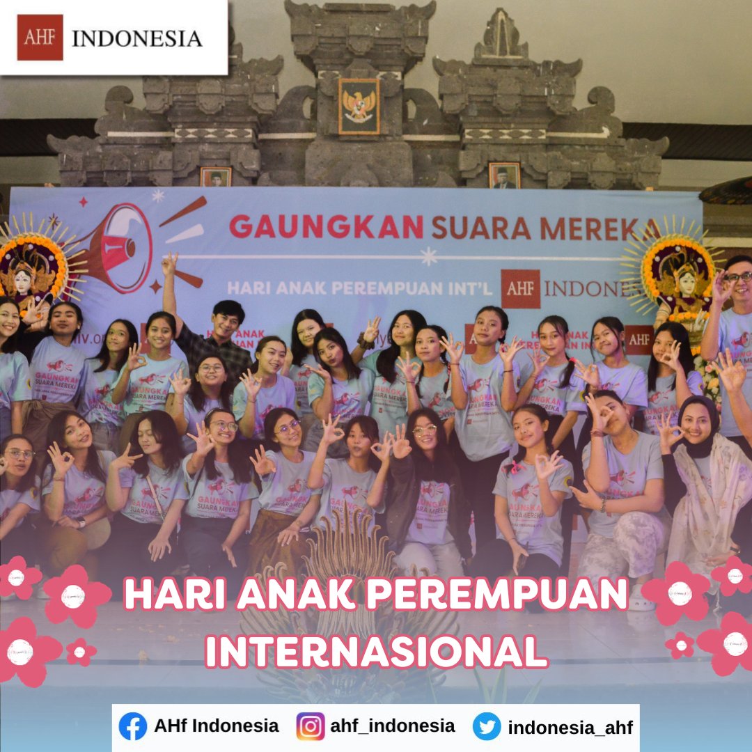 indonesia_ahf's tweet photo. “Gaungkan Suara Mereka”, suara akan peningkatan kesadaran hak-hak anak perempuan untuk mengakses pendidikan, kesehatan, dan seluruh aspek kehidupan lainnya serta mempromosikan kesetaraan gender di seluruh dunia👧🏻🌸

Selamat Hari Anak Perempuan Internasional!✨ Amplify Her Voice🗣️ https://t.co/1kFd6myik5