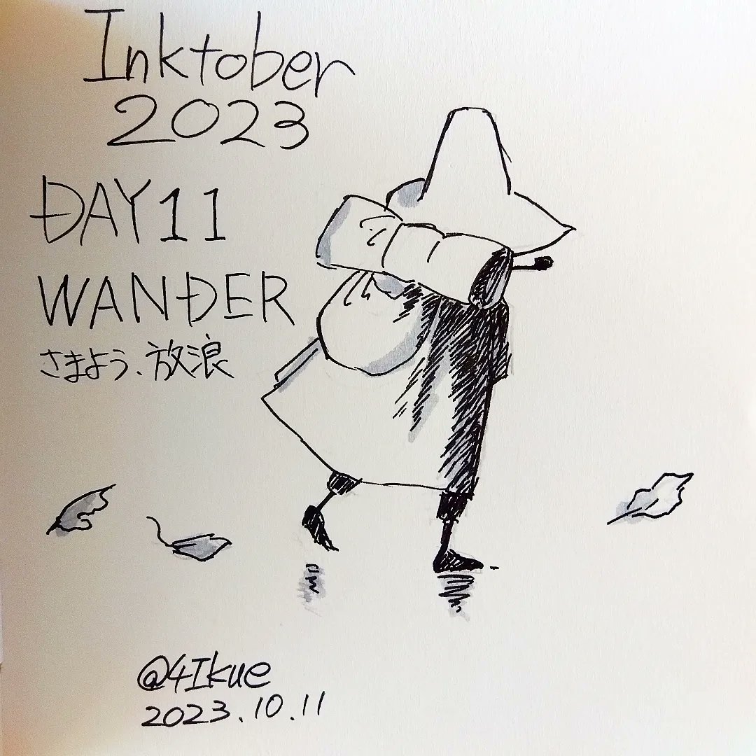 4Ikue's tweet photo. Inktober2023 DAY11:WANDER、放浪する
お題の「放浪する」で一番しっくりきたのがスナフキン
冬になる頃に、ムーミン谷を去り、暖かくなるとふらりと戻ってくるスナフキン、放浪者のお題にぴったりだと思います。
#inktorber #inktorber2023 #inktober_kuretake2023 #inktober_perfectchallenge2023 https://t.co/cD2ehPDcOL