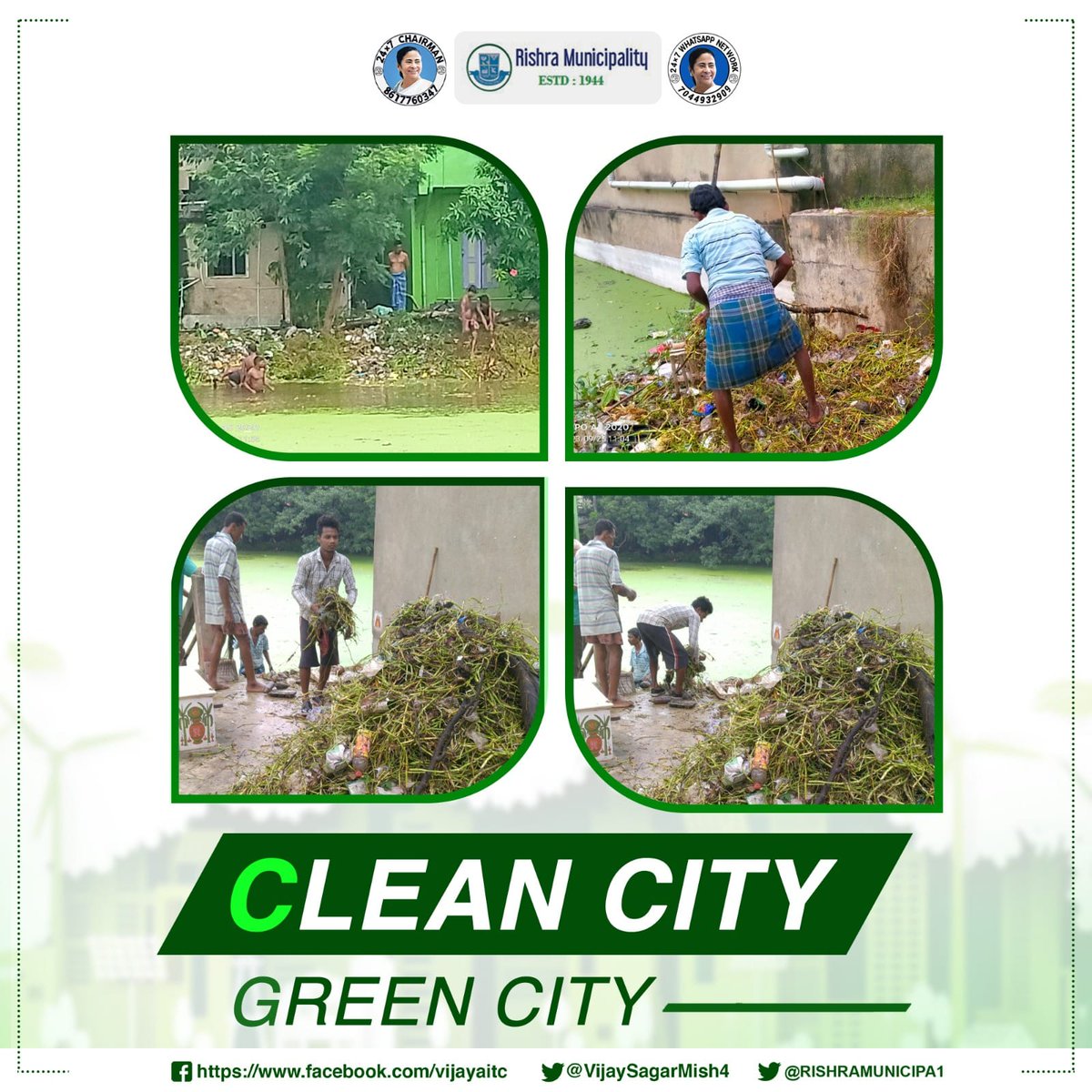 Clean Rishra, Happy Citizens Rishra Municipality's mission #cleancitygreencity #cleanandgreen #ecocity #cleanenvironment #gogreen #greencommunity #cleanliving #rishra #gorbersohorrishra @MamataOfficial @VijaySagarMish4