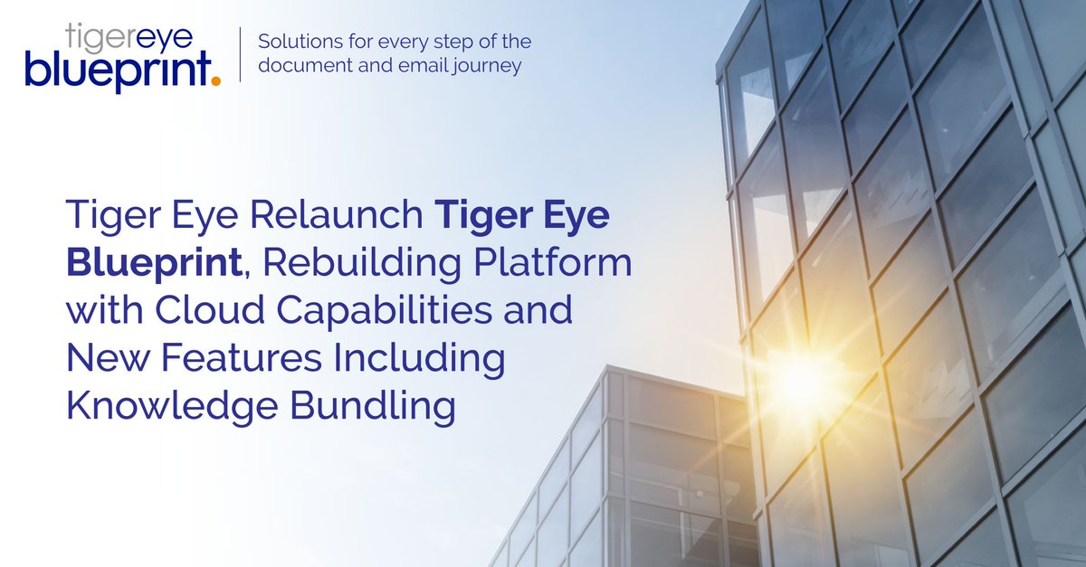 We are delighted to announce the relaunch of Tiger Eye Blueprint: our KM platform for <a href="/imanageinc/">iManage</a>. Following a redevelopment programme, the system has greater flexibility and many new features for collaboration. 

👉lnkd.in/eNJpbFy4

#LegalIT #KM #KnowledgeManagement
