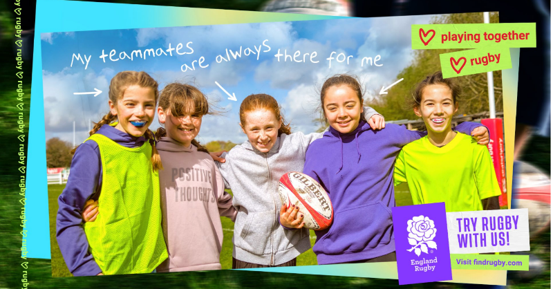 RFU's tweet photo. 👀🚨Seen our new Love Rugby campaign yet?

❤️Love Rugby is a new campaign to give girls a voice and raise visibility that rugby union is a game where girls belong.

📄Get involved by using our templates and guides and help give girls the confidence that rugby is for them⬇️