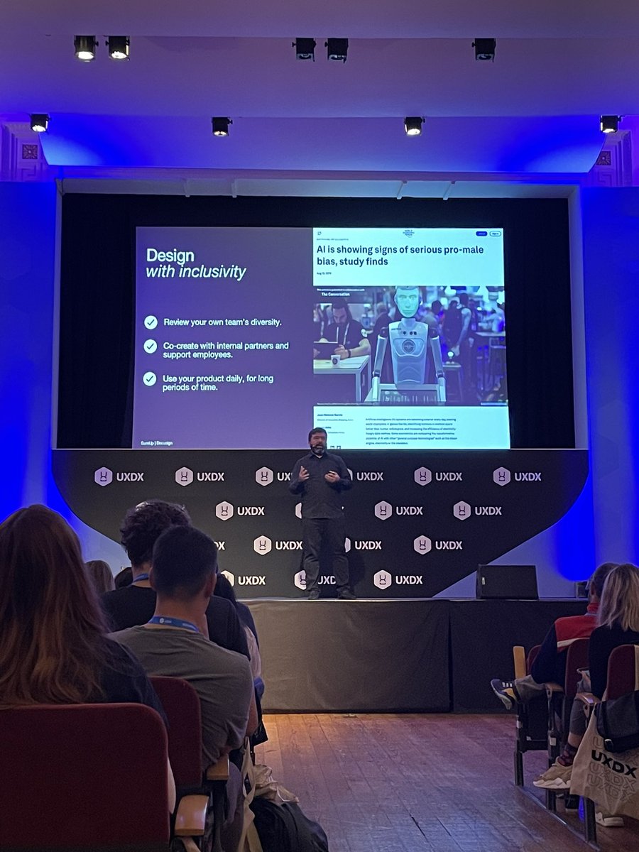 V51JVd's tweet photo. “AI acts exactly like the society it was created in” 
can’t wait for a computer to also start telling me to smile 
#uxdx #ai https://t.co/dJPeEcMkJG