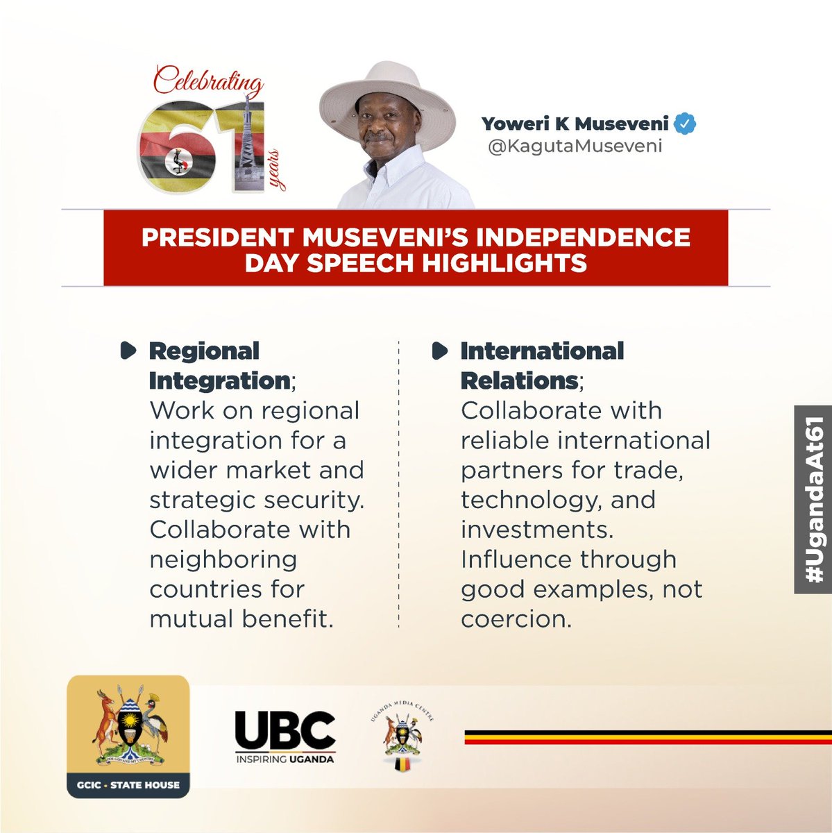 DestinationUG1's tweet photo. #UGat61 9th October 2023 #UgandaAt61 @KagutaMuseveni @StateHouseUg
#OpenGovUg https://t.co/Vy5lSusNiV