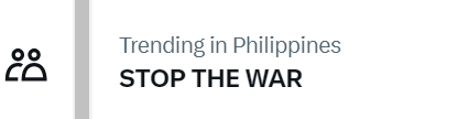unitedloyalist_'s tweet photo. Back to back trending topic!
STOP THE WAR
#ProtectFilipinosInIsrael https://t.co/WrW7OlnAhf