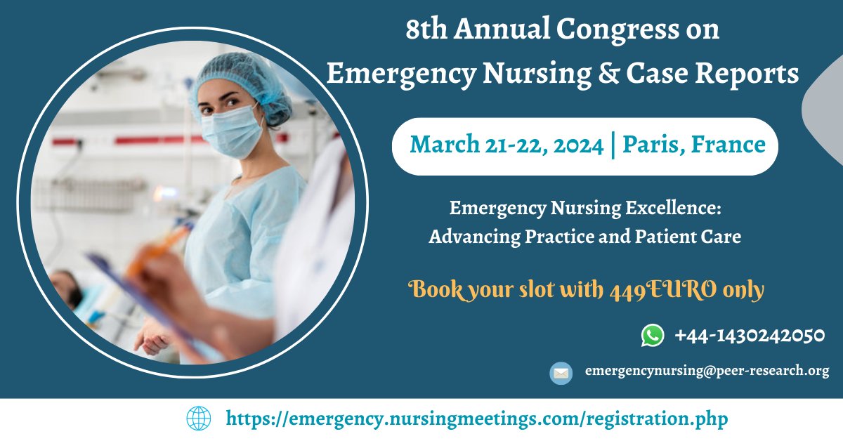 Share your excitement using #emergencynursing 2024 and let's connect with like-minded professionals! Don't forget to share this post with your colleagues and friends who might be interested in attending the conference. #criticalcare #pediatricemergency #PatientAssessment