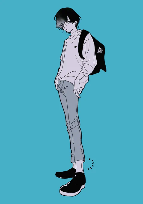 背が急激に伸びて裾が短くなっちゃってる小学生ルイくん #創作BL