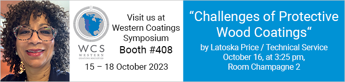 Synthomer_Group's tweet photo. We’re excited for the #WesternCoatingsSymposium, 15-18 Oct in Las Vegas! Join #PolymerExpert Latoska’s talk on Challenges of Protective Wood #Coatings (10/16 @ 3:25p) and visit us at Booth #408 &amp; discover how #Synthomer can help you stay ahead of the curve. See you at #WCS2023! https://t.co/sgR1ZctTOS