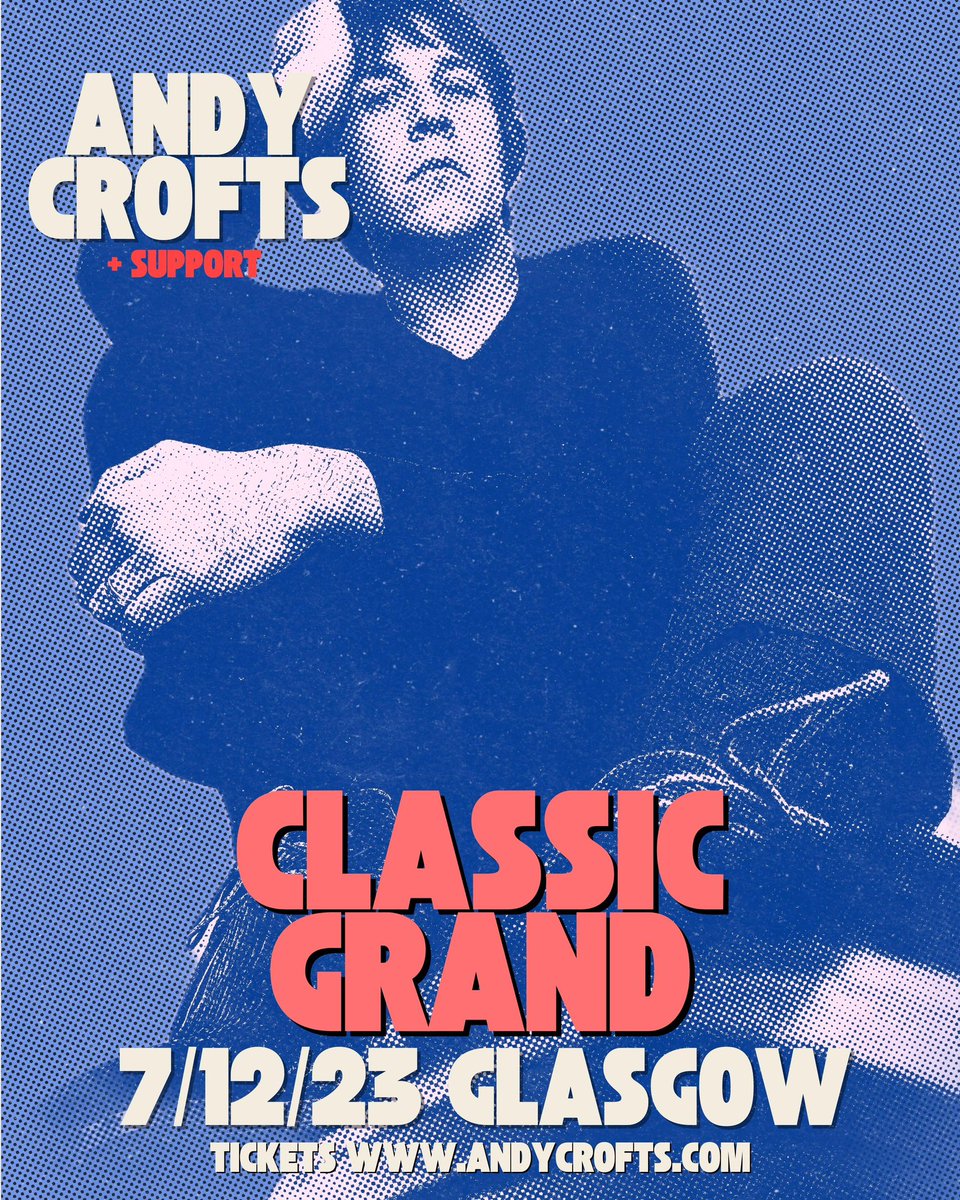 andyjcrofts's tweet photo. GLASGOW: New just in! Glasgow has been added to my tour at the Classic Grand. I love that venue and want you all to join me. PLEASE SHARE 😘 

Tickets here https://t.co/15G2beHe5T

@Glasgow_Live @Glasgow_Times @glasgowmusic @Gigslutz_ @gigsandtours @gigsinscotland @thegigreview https://t.co/dFhvU7QZXg