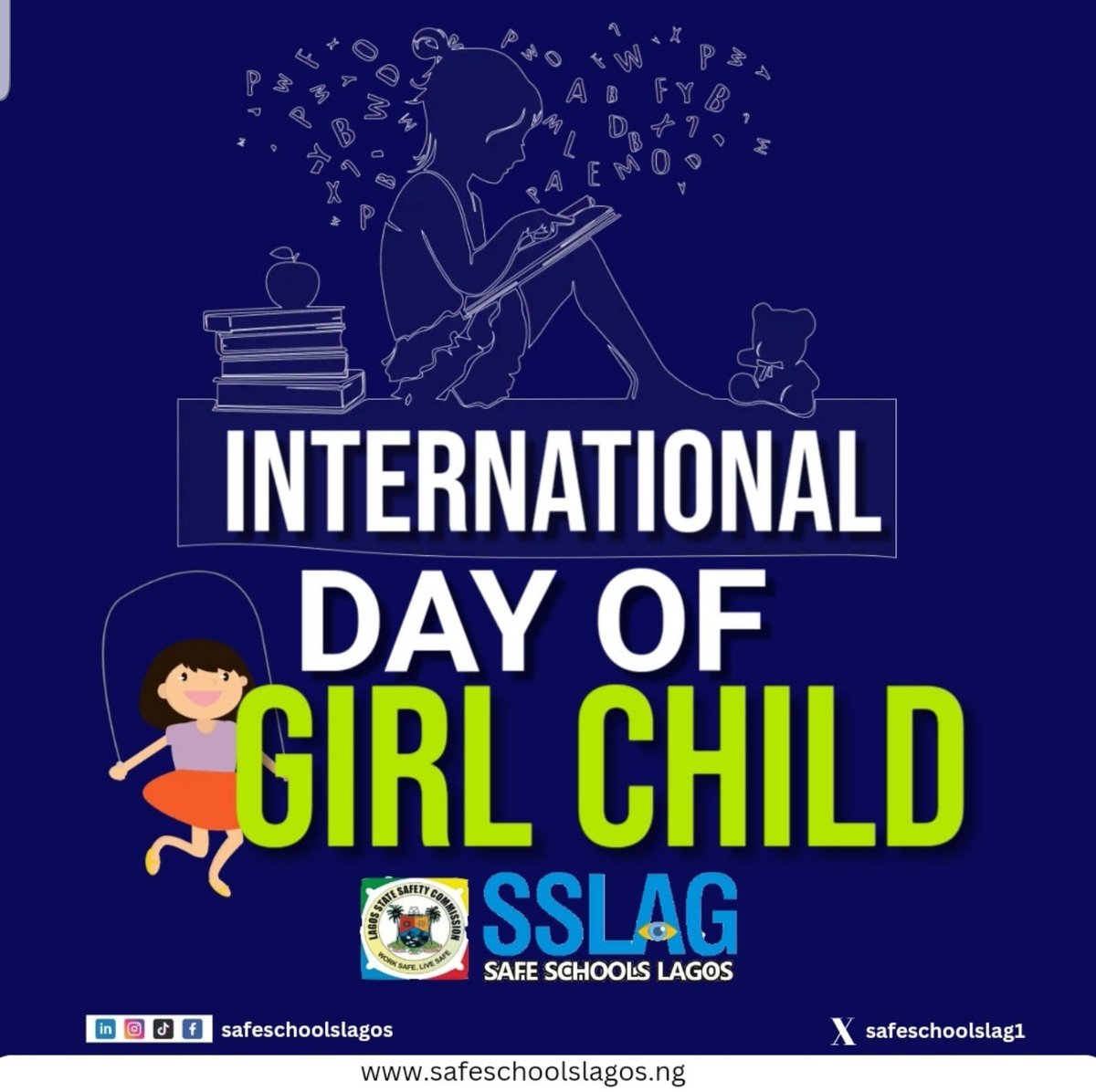 'Little Girls With Dreams Become Strong Women With Vision'

Happy International Day of the GIRL child!!!

With Love from the, 
SSLAG Team

#love #girlchild #internationalgirlchildday #girlsruletheworld #nationalday #sslag #ssallaince #sanwoolu #lagos #schoolsafety