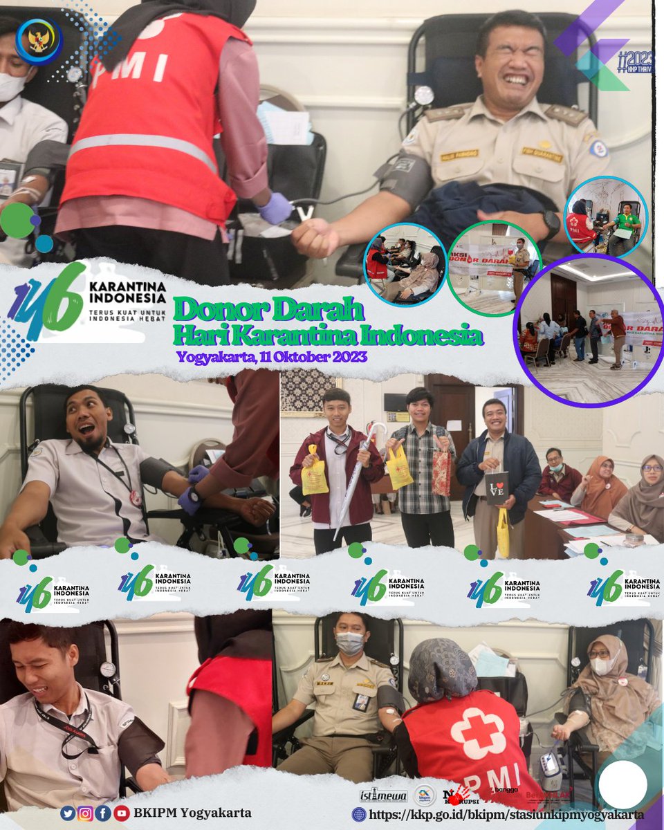bppmhkp_jogja's tweet photo. Semarak Hari Karantina Indonesia dengan mengikuti program "Karantina Peduli" melalui kegiatan Donor Darah bekerjasama dengan @pmi_diy wilayah Kabupaten Sleman

#TerusKuatUntukIndonesiaHebat
@bkipm_kkp 
@edi_santoso65 https://t.co/R79GlDpmxG