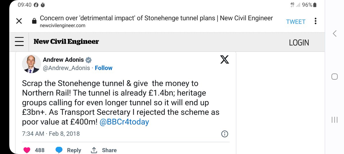 Labour's direction of travel and transport breathes new life @LouHaigh. Here's an example of a £2.5bn scheme that really does need scrapping: #StonehengeTunnel! Waste of money said @Andrew_Adonis