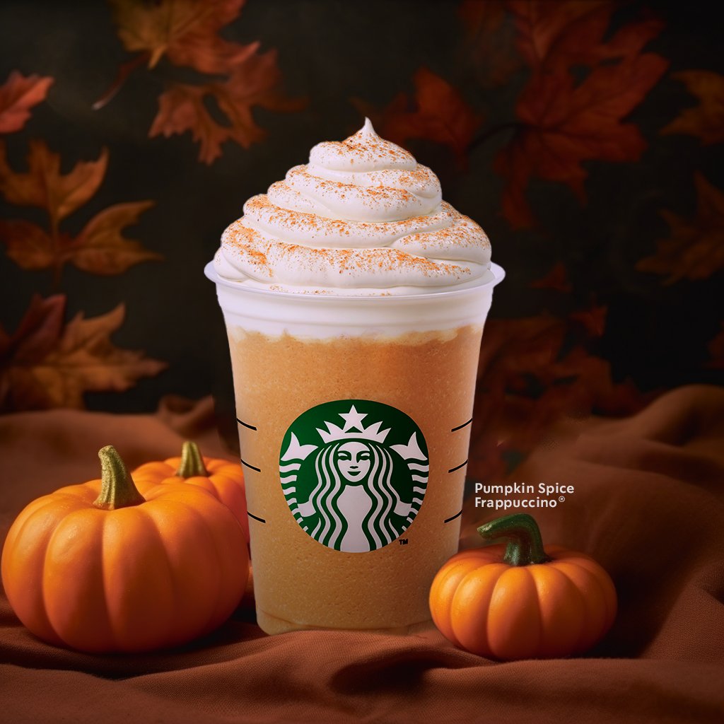 Sonbaharda da soğuk lezzetlerden vazgeçemeyenlere: Pumpkin Spice Frappuccino® Blended Beverage! 🎃 #BüyükBuluşma #PumpkinSpice