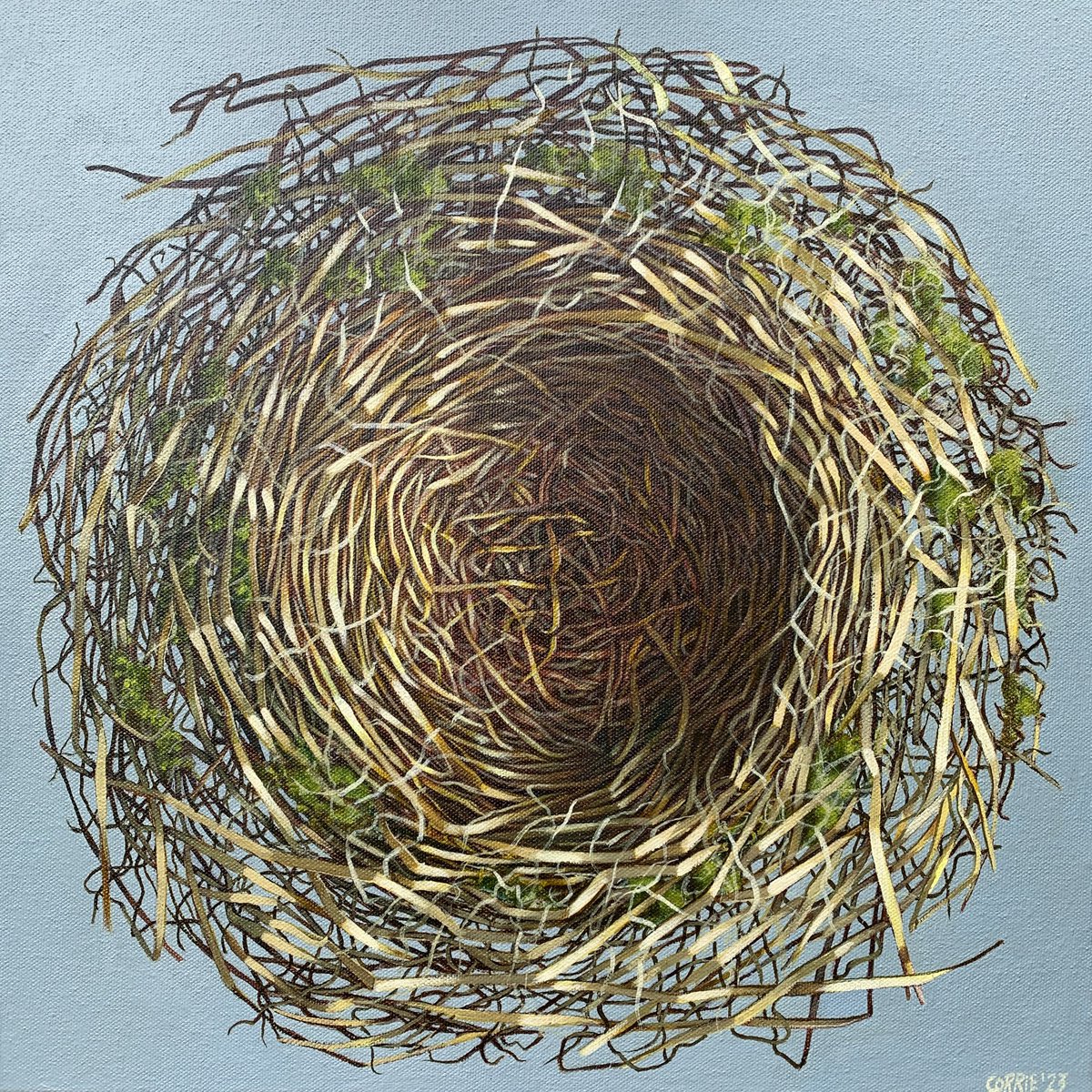 How it begins to how it ends….. #oilpainting #nest #art #home #cartrefbregus #circleonsquare #detail