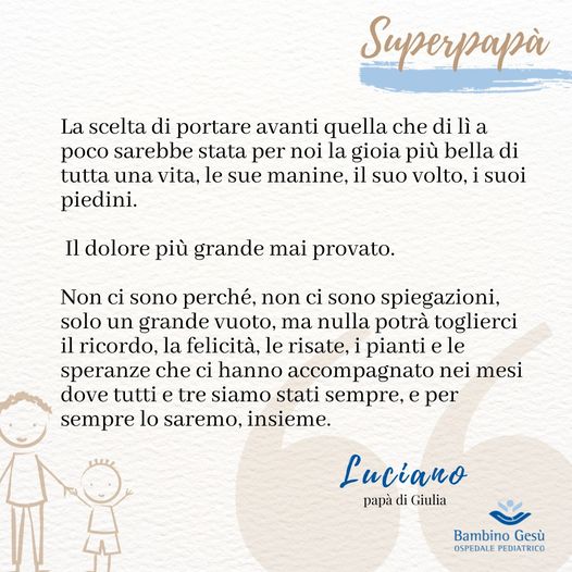 #SuperPapà Luciano
#Pensierodelgiorno #12ottobre

#BabyLossAwarenessWeek #SupportingFamilies
#YouAreNotAlone