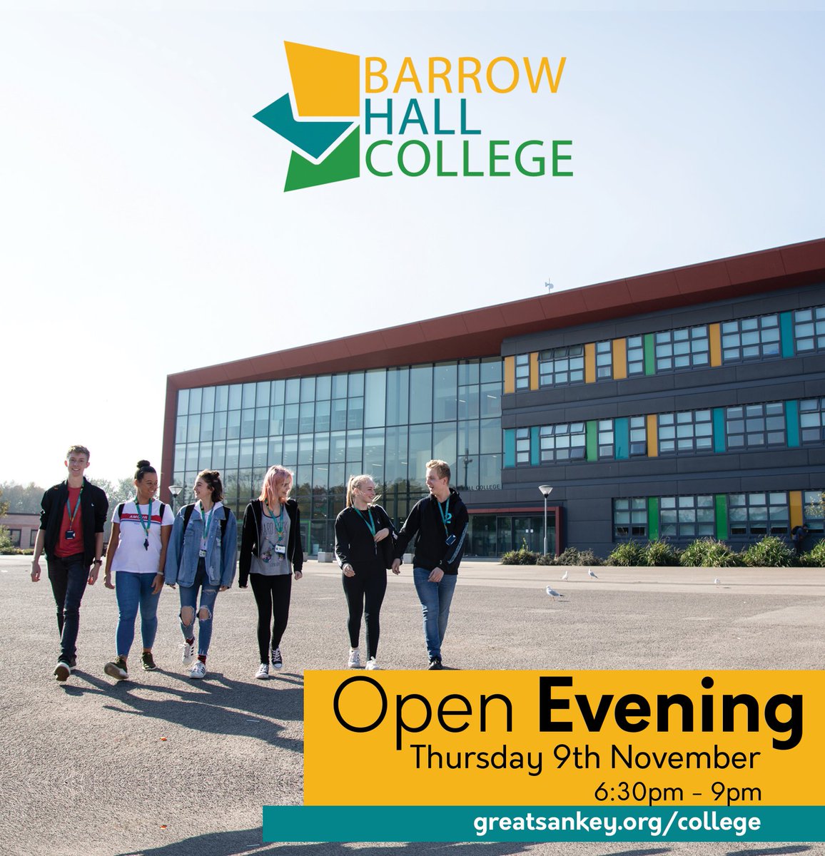 BarrowHallColl's tweet image. We are hosting our Open Evening on Thursday 9th November from 6:30pm to 9pm.
Come along to meet our staff and students, tour our facilities and explore the post-16 courses we offer!