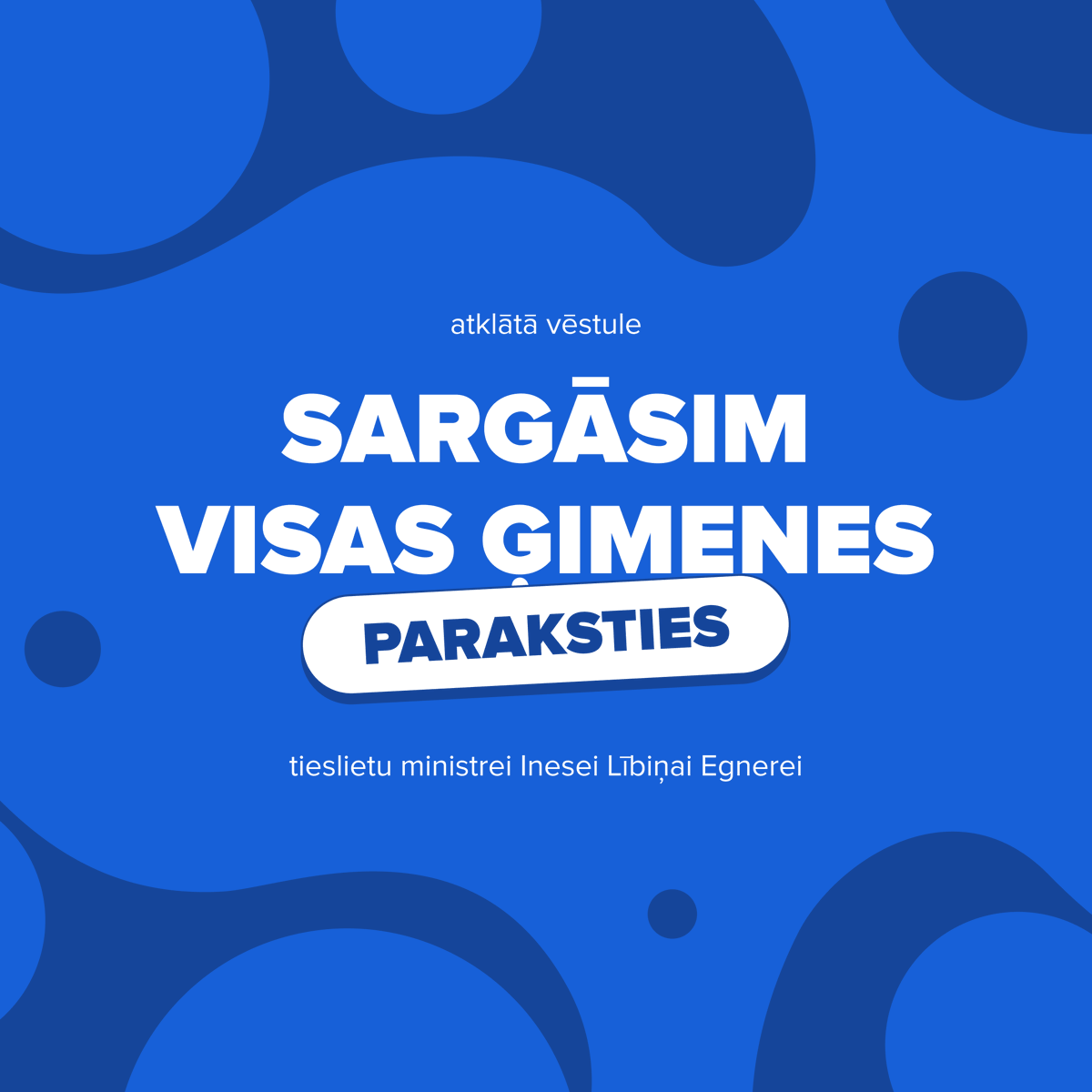 Šī vēstule <a href="/ineselibina/">Dr.iur.Inese Lībiņa-Egnere</a>  ir atklāts mūsu sabiedrības  aicinājums uzsākt cieņpilna partnerattiecību regulējuma virzību. Iespējams, šī būs pēdējā parakstu vākšana šim jautājumam. Paraksties! <a href="/dzivesbiedri/">dzīvesbiedri</a>  actionnetwork.org/forms/dzivesbi…