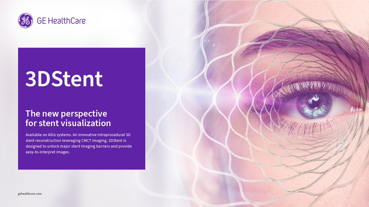 Are you attending #TCT2023? Visit GE HealthCare booth #2019 to learn more about 3DStent, the new perspective for stent visualization. #GEHealthCare #CardioTwitter #Allia #Cathlab