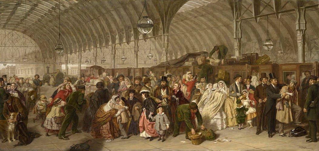 LordFredericLe1's tweet photo. This is William Powell frith's amazing 1862 painting, The Railway Station!! #Art #Fineart #Painting #Victorian #19thcentury #Painter #Artist #Frith #Genrepainting https://t.co/4tulXnZJOY