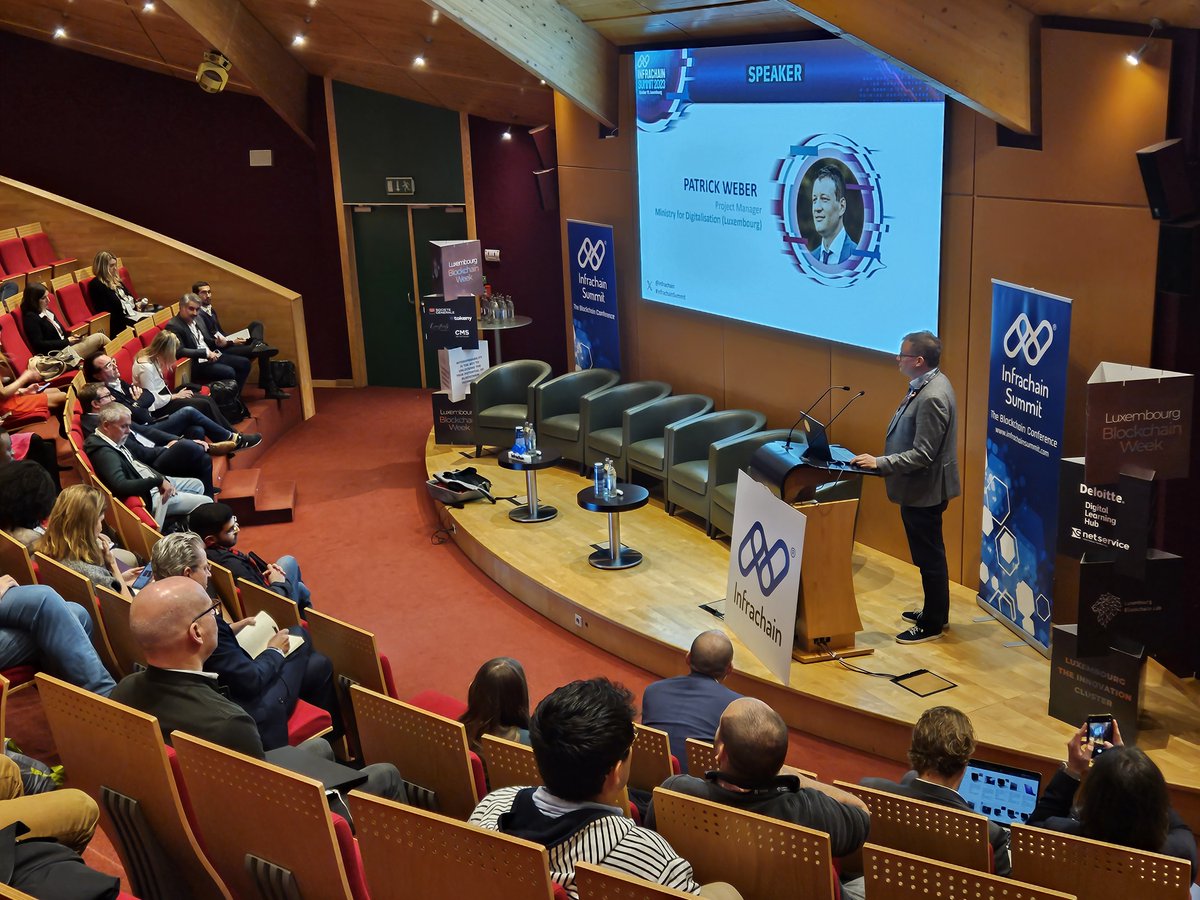 @petzlux, Project Manager at @MinDigital_LU was present at the #InfrachainSummit 2023 to discuss '#EBSI, #Blockchain and National Policies' during the Luxembourg Blockchain Week 2023 at @dCoque.

#conference #EBSI #blockchain #BlockchainConference #LBW2023