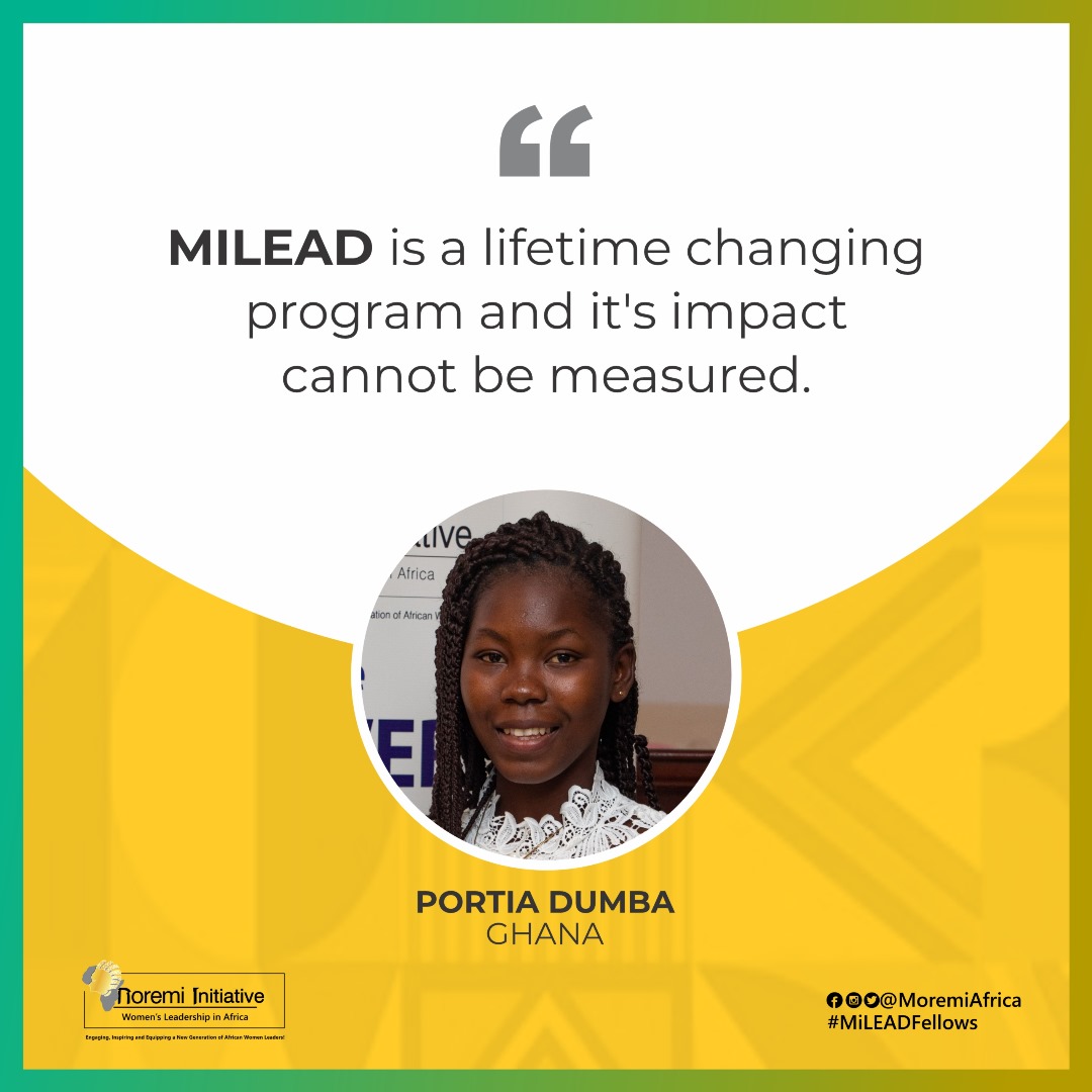 MoremiAfrica's tweet photo. 🗨️ Portia takes the spotlight to share her thoughts and growth during this incredible journey. 

#MILEAD #MILEADFellows #MILEAD2023 #MILEADExperience #ThePowertoLead #YoungWomenLead https://t.co/bljK4MO6PC
