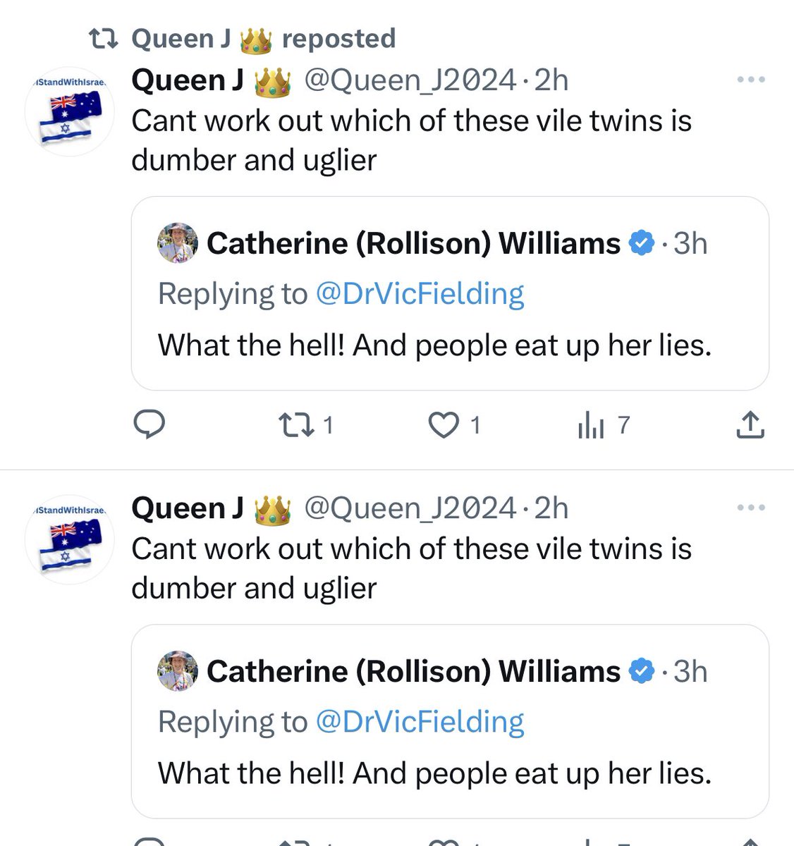 This troll is particularly vile. Only been around since this month- so I suspect that it’s another one of those multiple accounts for the specific purpose of negative content regarding the Voice.

Has attacked me on more than one post and attacks women with vile insults. Very