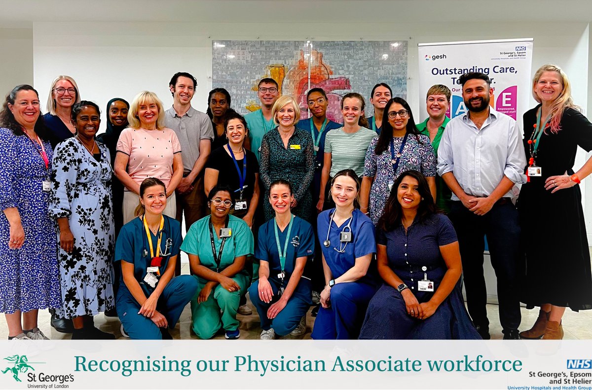 CityStG_Health's tweet photo. It's #PhysicianAssociateWeek!
It is a chance to raise awareness of the Physician Associate (PA) profession and its contributions to the nation’s health.
Last week, our PA Faculty met with PA staff from @StGeorgesTrust to recognise their dedication to the profession. https://t.co/vByhB7OXAJ