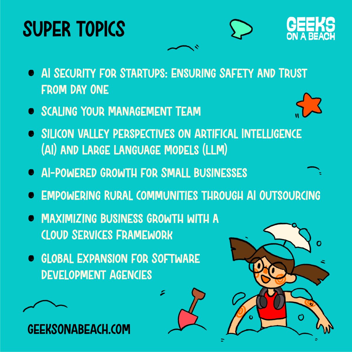 GeeksOnABeach's tweet image. Calling all geeks and tech enthusiasts! 🚀

Join us for an unforgettable gathering on the beach, where we'll be diving into some mind-boggling tech topics.

#GeeksOnABeach #GeekOutWithUs #GeeksUnite #TechConference #Design #Startups