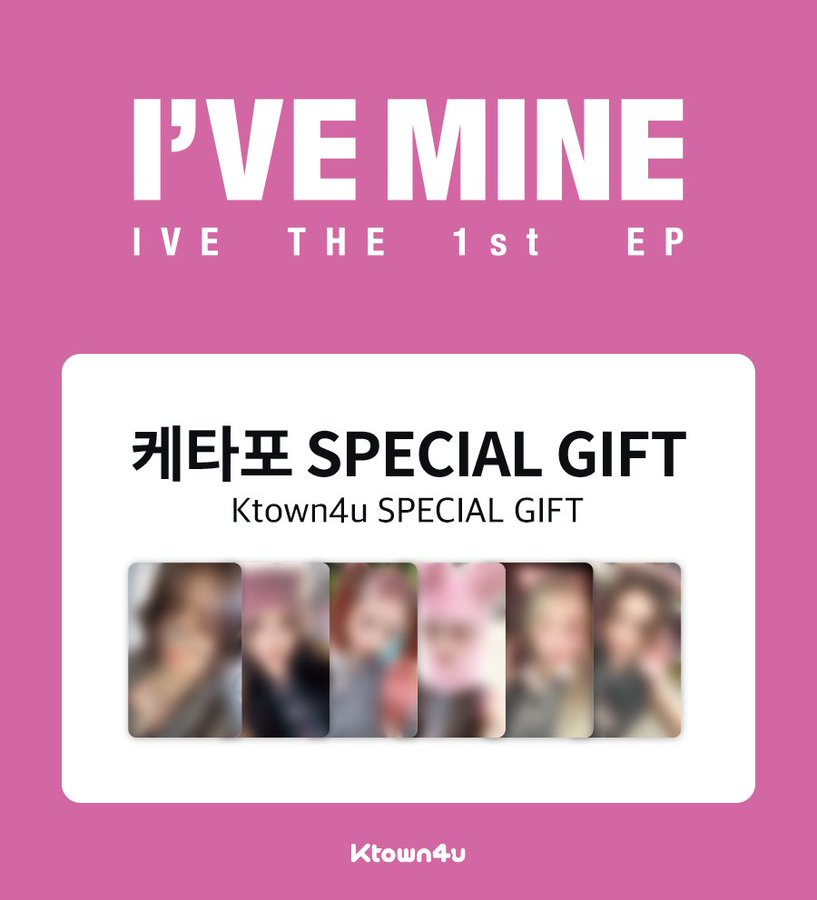 🔔#Ktown4u Off-line/Video Call Fansign Exclusive Benefit Preview Now Available👀 #IVE - THE 1st EP [I'VE MINE] 💘Ktown4u Exclusive Photocard will be given to all buyers (Random 1 out of 6ea) 💘Signed photo card 1ea will be given to all of the winners. 🗓️ ~ 2023.10.11 PM 23:59