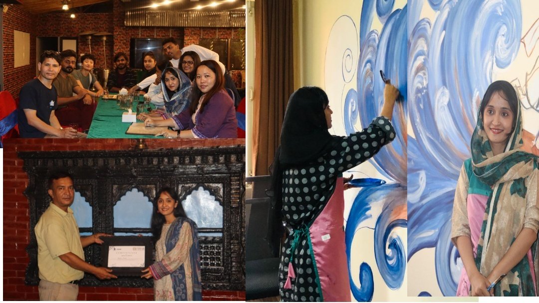 گوادر۔ عالمی ادارہ انوینشن فار چینج کی جانب سے نیپال کے شہر کٹھمنڈو میں منعقدہ فائن آرٹ نمائش میں گوادر کی بیٹی معروف وژول آرٹسٹ جی ڈی اے پبلک ہائیر سیکنڈری سکول کی لیکچرار مس شاہینہ رشید نے شرکت کی۔ اور پاکستان کے ساحلی شہر گوادر کی نمائندگی کرتے ہوئے اپنی منفرد مصوری کی نمائش