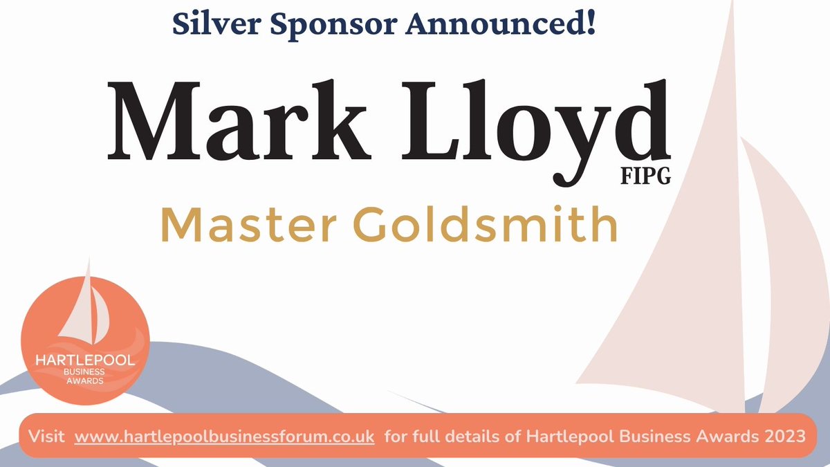 We are delighted to announce Mark Lloyd Jewellery as the latest sponsor for #HartlepoolBusinessAwards2023 📢
⭐ Mark Lloyd Jewellery are the Silver sponsors for the Awards🎉
Keep an eye out for the Award trophy's coming soon which are bespoke &amp; designed by Mark Lloyd🏆