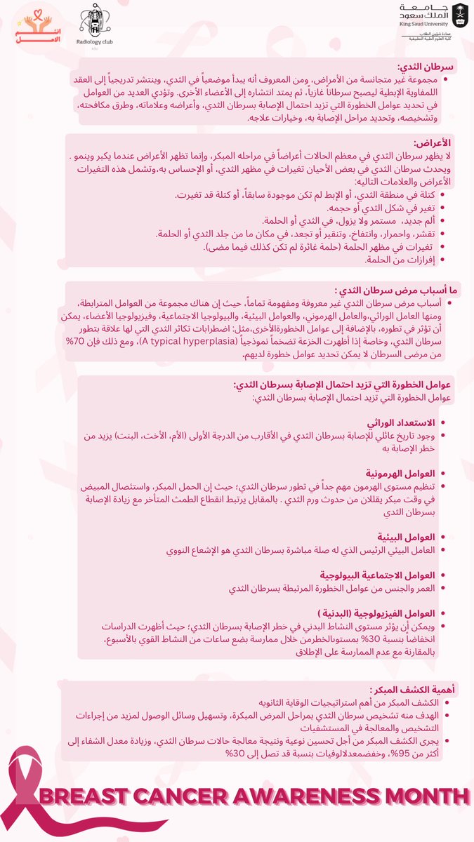 Breast cancer awareness month🎀
#أنتم_الأمل