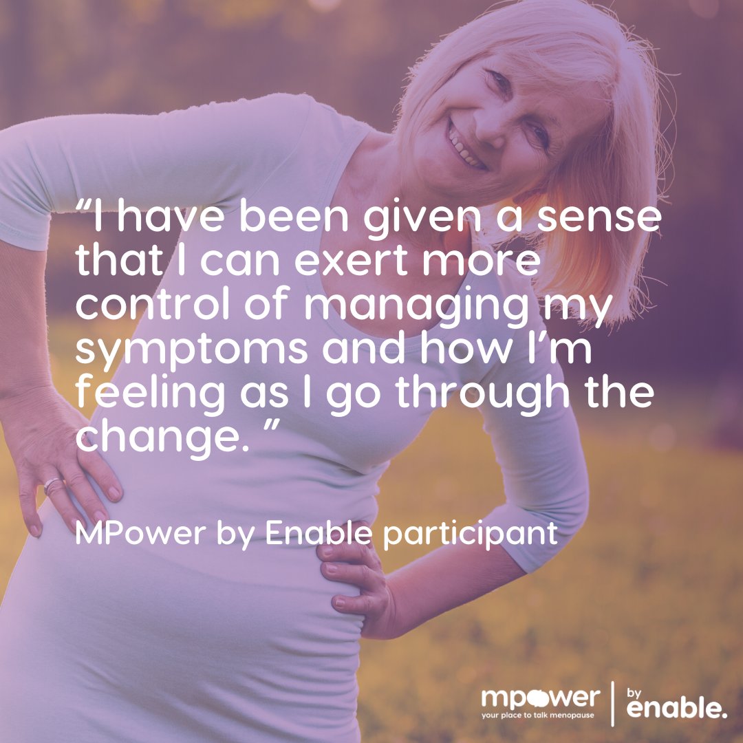 MPower by Enable aims to help people make lasting changes to their health and wellbeing. Having a dedicated menopause coaching solution in your workplace can support that. 

Contact MPower by Enable to explore your employees needs 💜 mpowermenopause.org 

#Menopausehelp