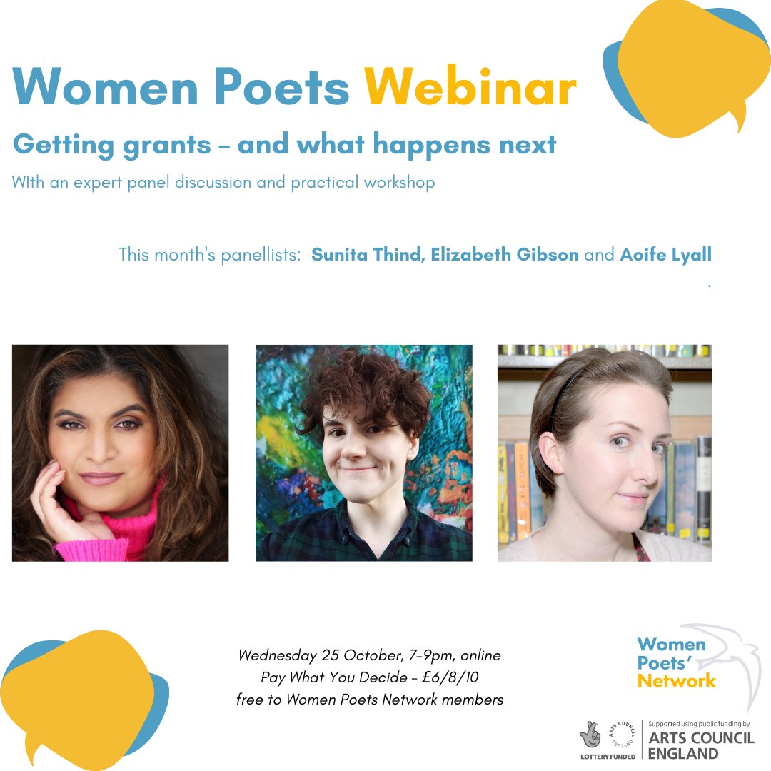 Get a poets-eye view of the process & impact of DYCP/Creative Scotland funding at our webinar ft. @sunitathind @Grizonne @PoetLyall - lively panel discussion AND applied workshop in one! eventbrite.co.uk/e/women-poets-… Free to members rebeccaswiftfoundation.org/women-poets-ne… #WomenPoetsNetwork