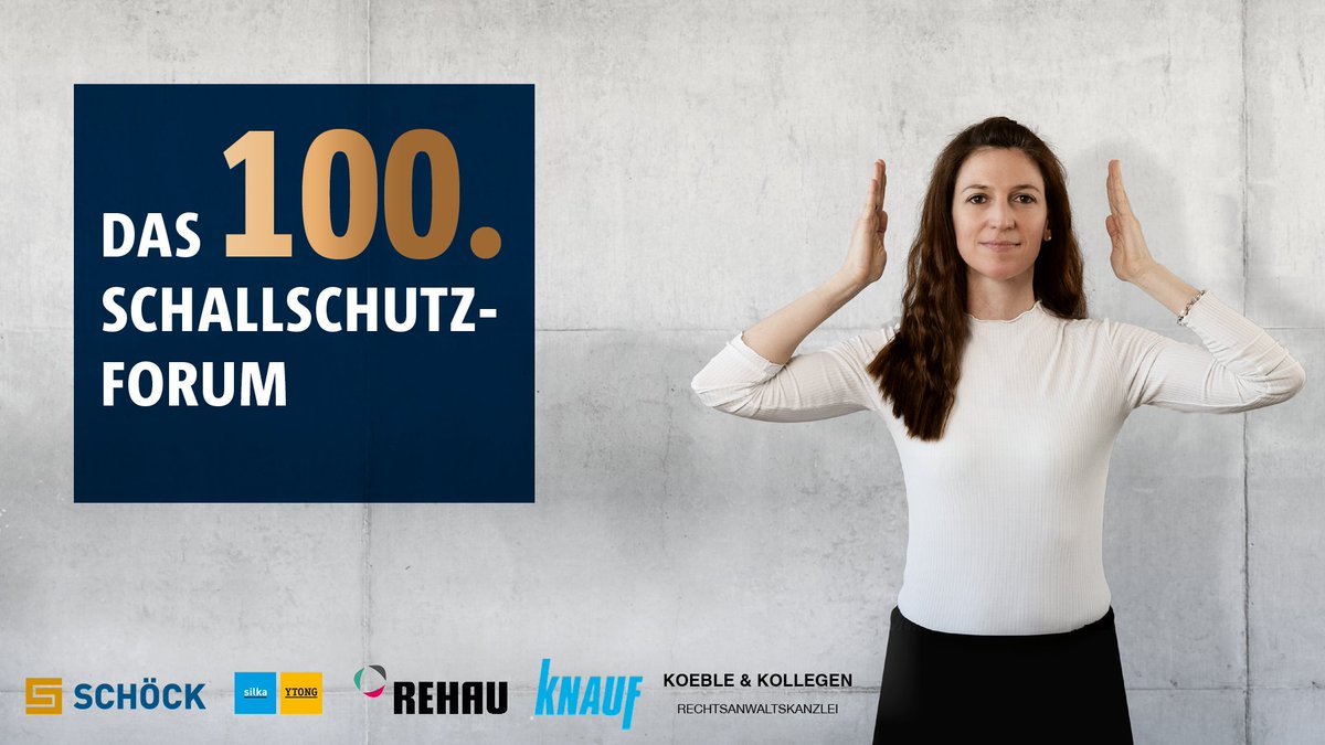 Schöck Schallschutzforum – wir feiern die 100. Veranstaltung

Das Forum ist kostenfrei und als Weiterbildung seitens Architekten- und Ingenieurkammern anerkannt.

Unser Programm: lnkd.in/dTVCbCu7
Melden Sie sich an: lnkd.in/dNQcymwp