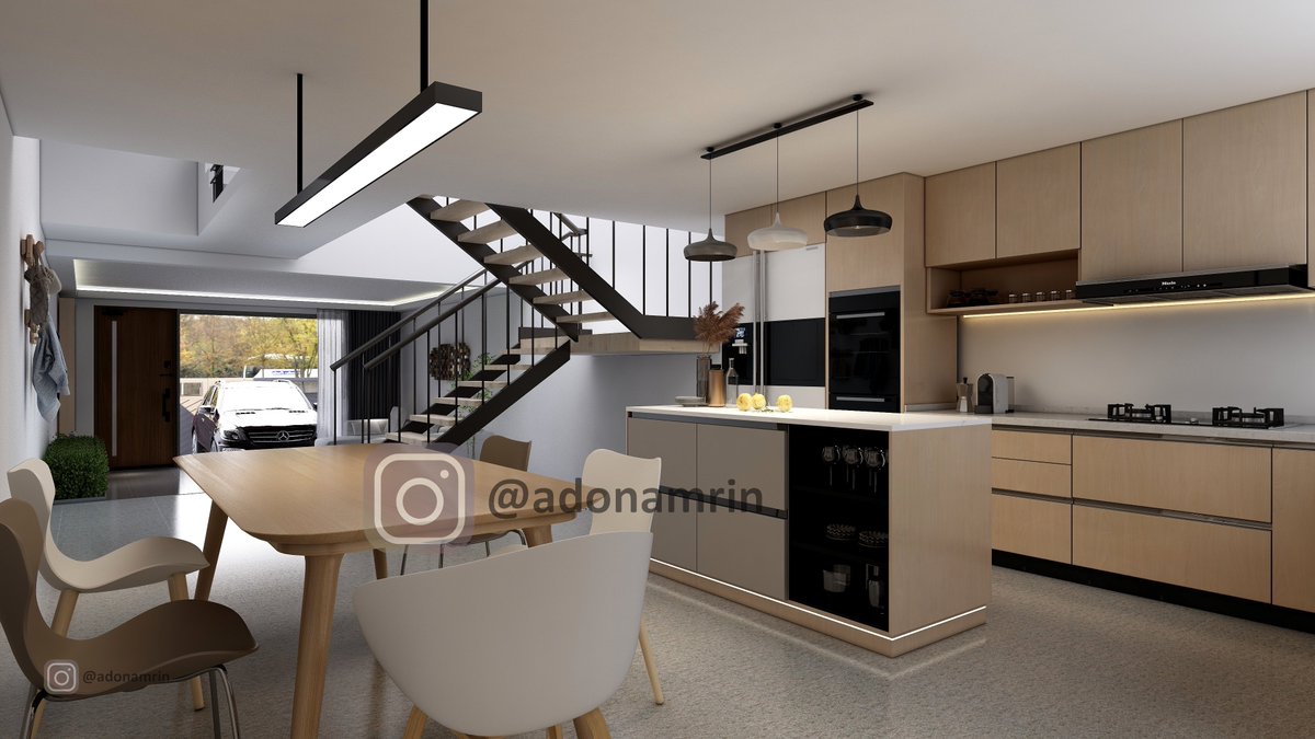 HomeLivingMagz's tweet photo. Rumah ini berada di lahan memanjang. Taman tengah berfungsi sebagai jalur sirkulasi udara dan cahaya alami. Taman kering minim perawatan ini menjadi pemisah antara living room dan dapur-ruang makan. Desain dan render dibuat di Coohom. Yuk Coba Coohom. --> https://t.co/VGIE32UgIL https://t.co/ueXhmqkSRJ