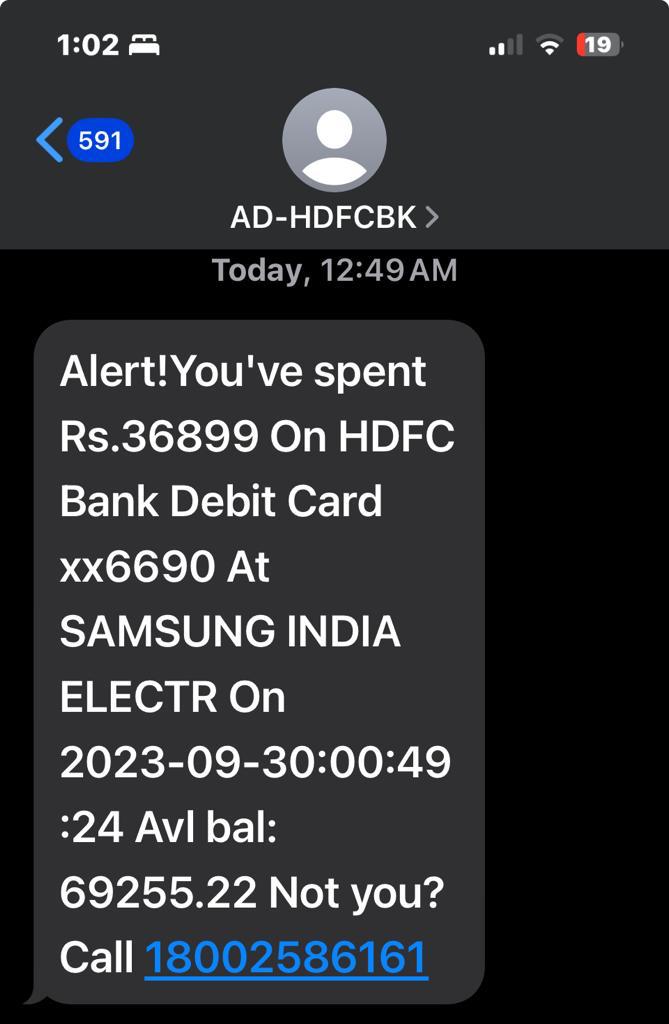 Shivam_1119's tweet photo. @SamsungIndia FRAUD
@jagograhakjago

On 30th September, I purchased Samsung Watch 6 Classic 
Order No. 33104496688

I applied an offer of instant cashbook of 6k of payment through card

During checkout it reduced the price by 6k but FULL AMOUNT got deducted from my bank account. https://t.co/RBG9NgTPFO