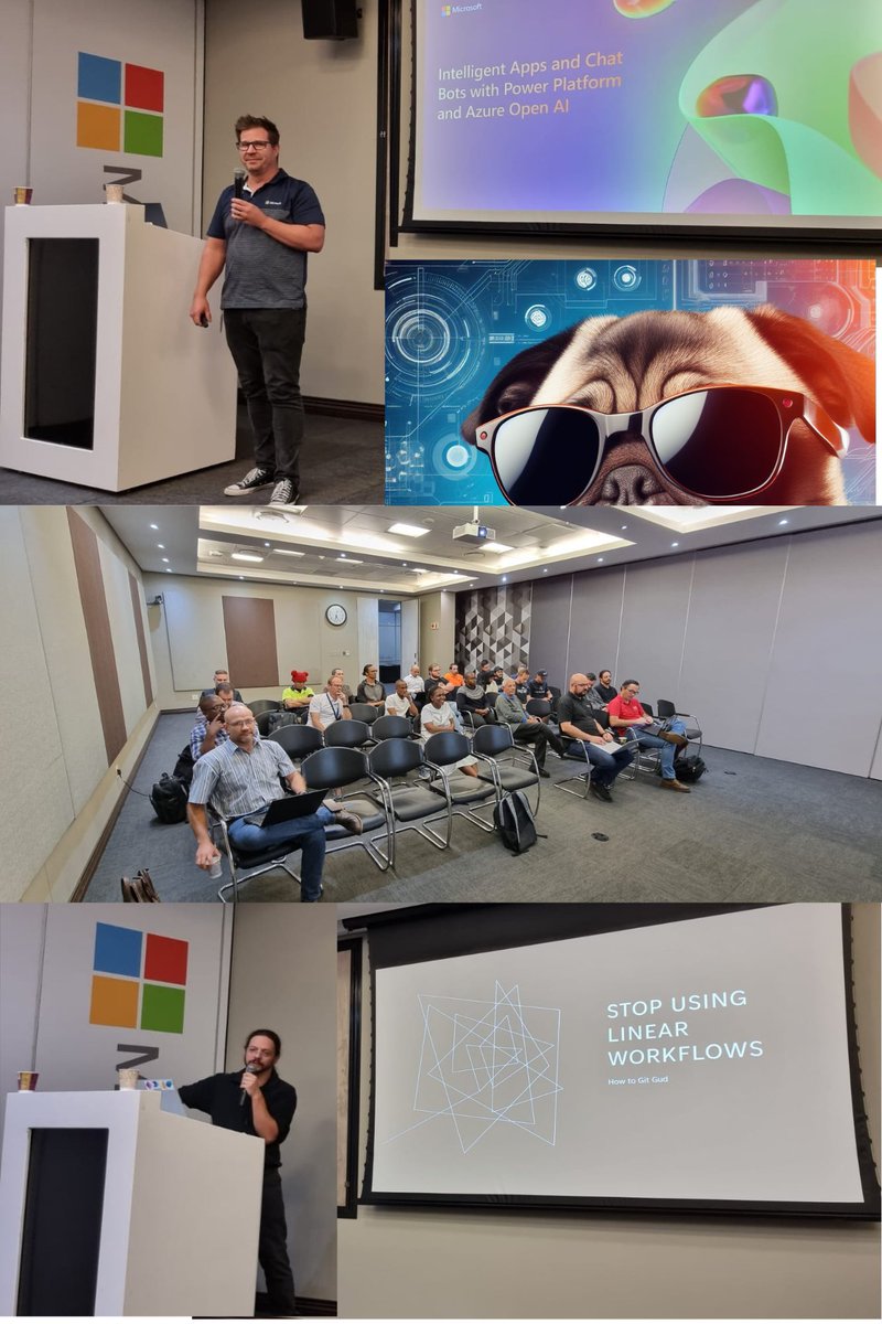 jozi_pug's tweet photo. Awesome #MSDevNight @MicrosoftSA! 😎👌

It's always great to connect with our #community members, new &amp; old. 😃

BIG thank you to our food &amp; beverage sponsor for the evening @Ukuvuma 🙏🙏 #pizza 

Great topics from Michael &amp; @OddModlin  in the #JoziPug UG. Thank you to everyone! https://t.co/5PmRLOJZ0H