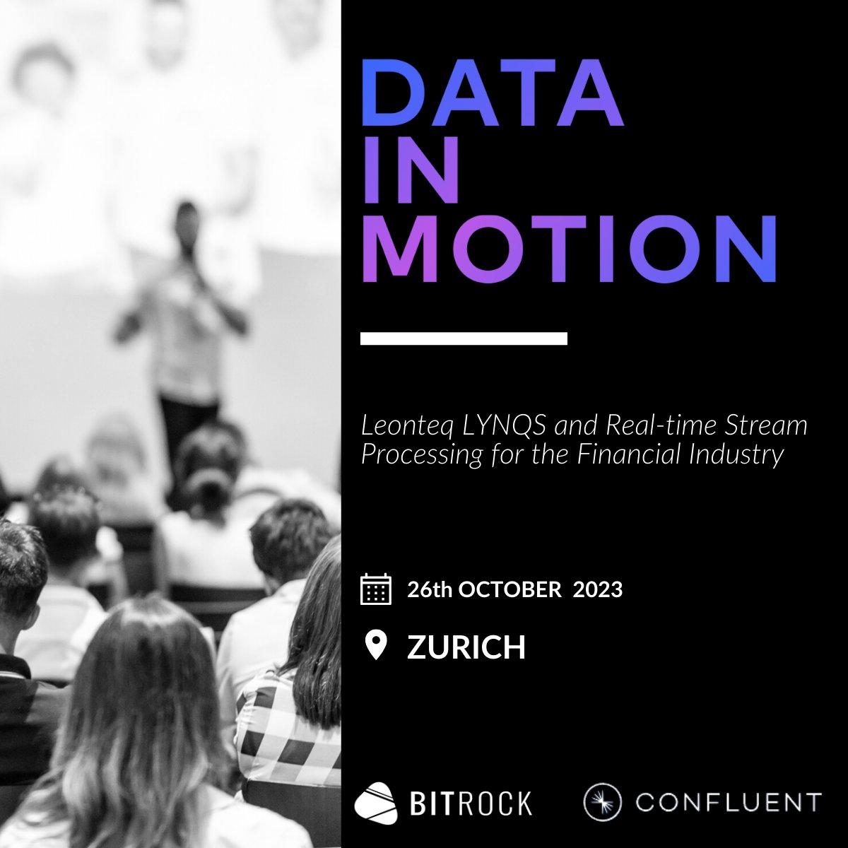 Only few weeks to @Confluent's Data in Motion Tour! 🚀

On 26 October, you will find us in Zurich, where several experts will discuss the trends that are defining the future of real-time data and #Kafka.

#DataInMotionTour  #datastreaming #ApacheKafka @confluentinc