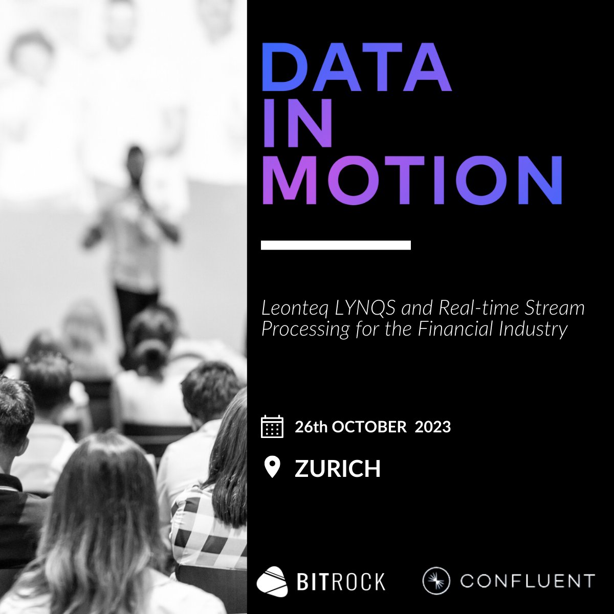 BitrockIT's tweet photo. Only few weeks to @Confluent's Data in Motion Tour! 🚀
On 26 October, you will find us in Zurich, where several experts will discuss the trends that are defining the future of real-time data and #Kafka.
#DataInMotionTour #datastreaming #ApacheKafka @confluentinc https://t.co/NX8ZbsAd16